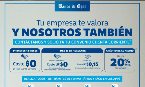 Plan Convenio Banco de Chile
